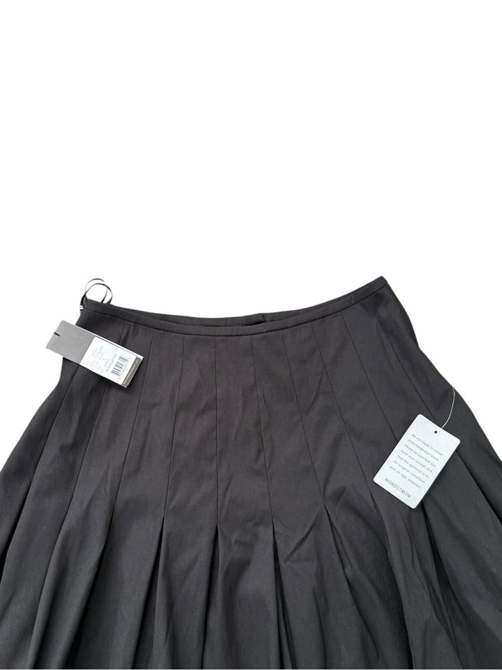 NWT Tadashi Shoji Black Pleated A-Line Stretchy Flair Skirt, Size 8 - Picture 4 of 11